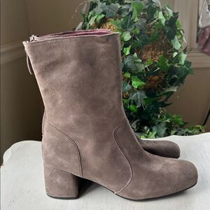 ONO Florence Grey Suede Mid- Calf Ankle Boots - Born Shoes Women’s 8.5 M